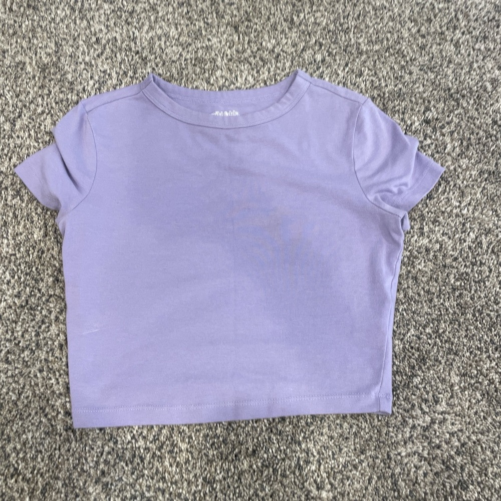 Purple basic essential crop top from Target.